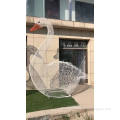 New design abstract metal iron swan sculpture for outdoor decoration